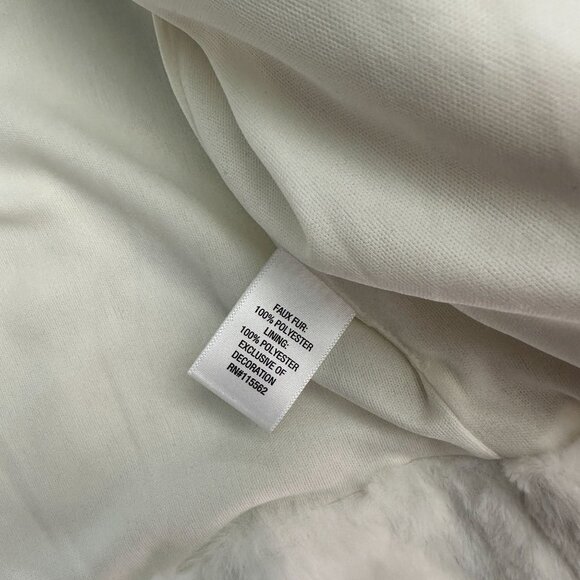 Disney Mickey Mouse 90th Anniversary Faux Fur White Bomber Jacket XL - Picture 8 of 9